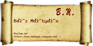 Búz Mátyás névjegykártya